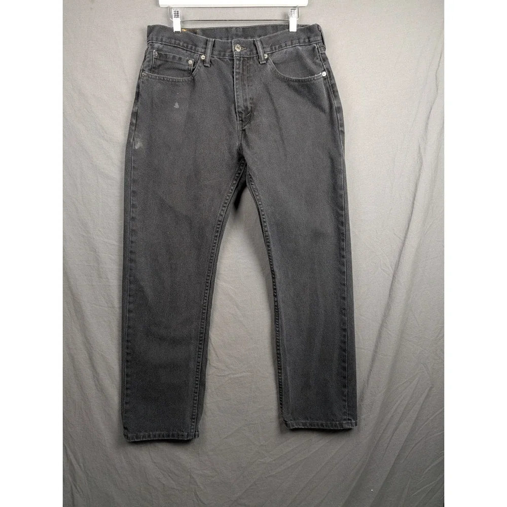 Levi 505 Regular Fit Straight Leg Jeans Black Size‎ 34x32